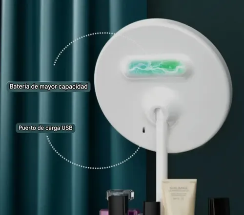 Espejo Maquillaje Luz Led Táctil Funciona C/ Conexión Usb