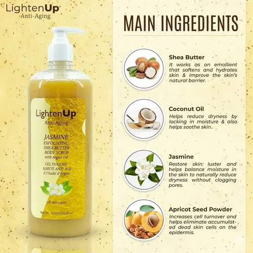 Gel De Ducha Corporal Lightenup Antiedad Jazmín Exfoliante