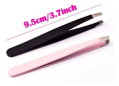 2 Piezas Pinzas Profesionales Cejas Slanted Removedor De