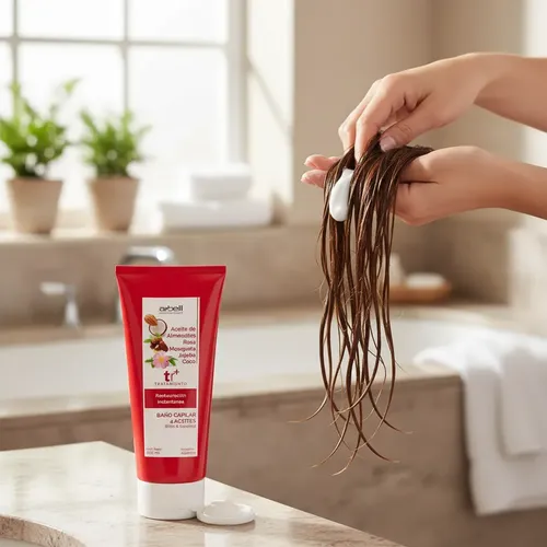 Baño Capilar 4 Aceites Coco Almendra Rosa Mosqueta Jojoba