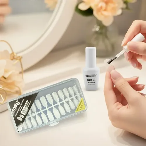 Tips Para Soft Gel Matte Cortos + Press Cherimoya 15ml Matte Redondos