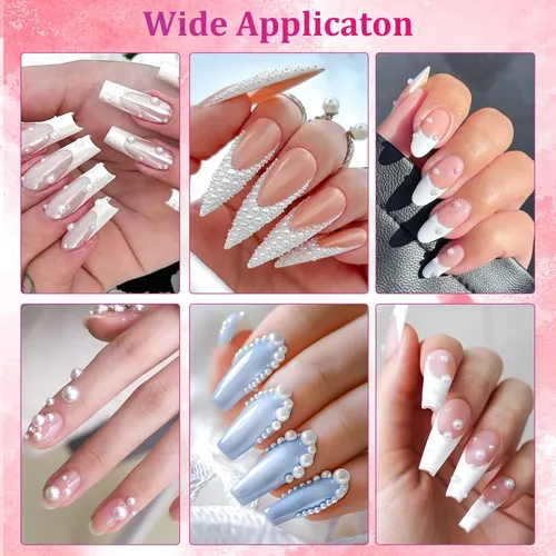 Perlas Blancas Planas Para Uñas Y Manualidades Kit X2