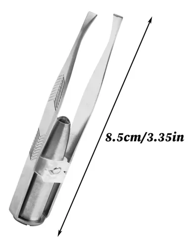Pinza Led Para Cejas Con Ojeras Luminosas De Acero Inoxidabl Plateado