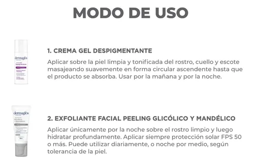 Rutina Dermaglós Facial Exfoliante + Despigmentante