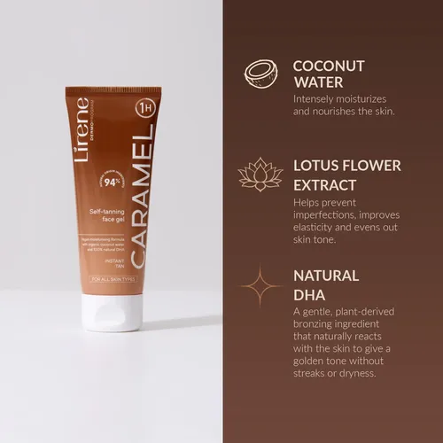 Gel Facial Autobronceador Lirene Caramel 75ml