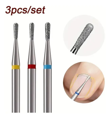 Juego De Brocas De Uñas De 3 Piezas Para Quitar Esmalte Acrí 3pcs
