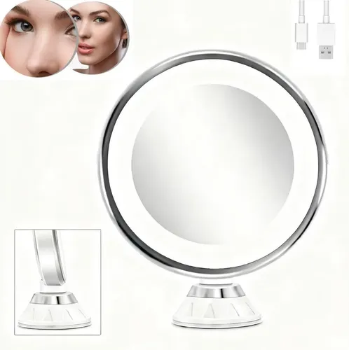 S-mz724 Espejo Maquillaje Con Luz Led Aumento 10x Con