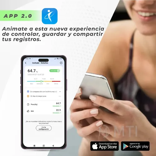 Balanza Digital Baño Mti Bluetooth Personal Corporal 180kg