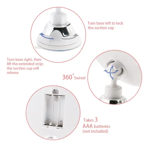 Espejo De Maquillaje Redondo De Sobremesa Led Con Aumento De