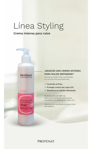 Crema De Peinado Armado Rulos Anti Frizz Protenat