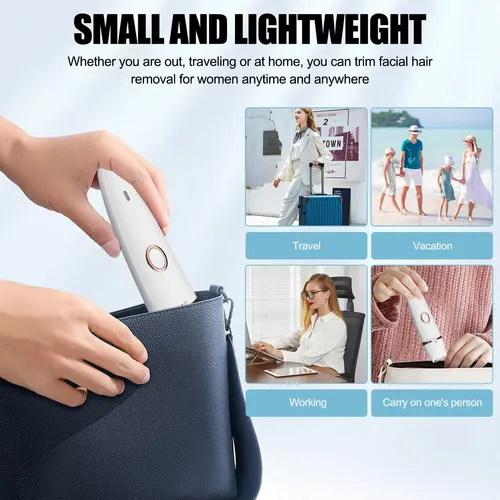 Depiladora Facial Eléctrica Recargable Blanca Para Mujeres