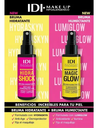 Spray Fijador Idi Make Up Hidra Shock Hidratante X 60 Ml