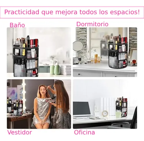 Organizador Porta Cosméticos Giratorio Plástico Giro 360