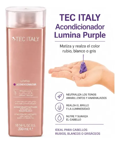 Acondicionador Lumina 300ml Matizador Rubios Tec Italy
