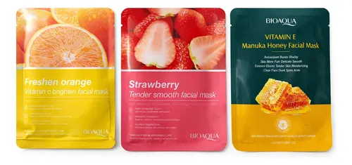 Mascarilla Facial Bioaqua Vitamina C E Beauty 12g X3u
