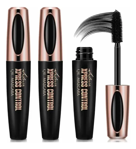 2 Unids 4d Fibra De Seda Extra Larga Máscara Impermeable 4 Negro
