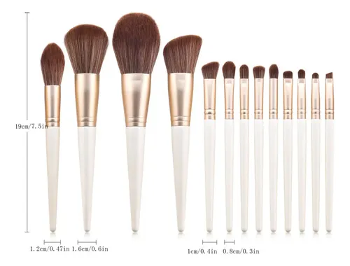Juego De Brochas De Maquillaje R 13, Color Blanco Perla, Bro