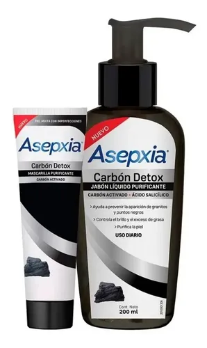 Pack Asepxia Limpieza Carbón: Mascarilla y Jabón Purificante para Rostro