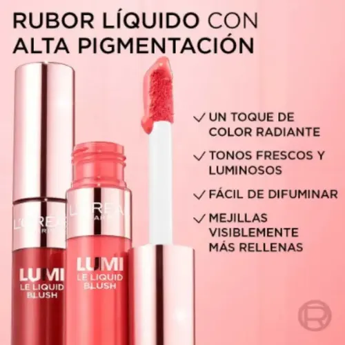 Rubor Líquido L’oréal Paris Lumi Liquid Blush Tono 627 Warm Peach 627