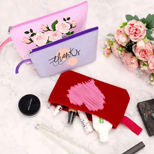 Bolsa De Maquillaje De Lona Sinzip Mn-wb07 10 Piezas Multico