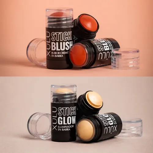 Set Stick Glow Blush Iluminador Y Rubor En Barra Xulu Tono Del Maquillaje Rosy – Daylight