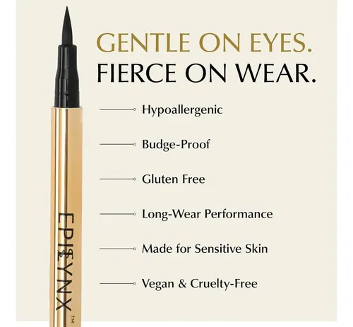 Eyeliner Líquido Impermeable Epilynx 2ml Negro Vegano