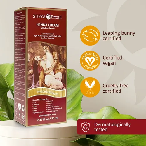 Crema De Henna Surya Brasil, Rubia Sueca, 2.37 Oz Swedish Blonde