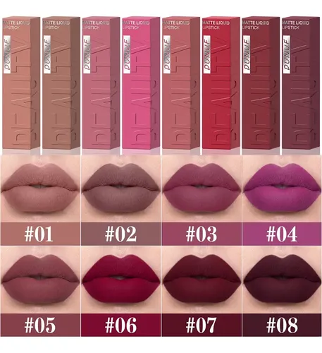 Labial Líquido Mate Dunuf Larga Duración Waterproof
