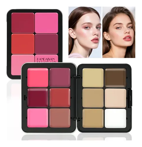 Aliip Paleta De Rubor En Crema De 12 Colores, Resaltador /