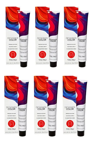 Kit X6 Tinturas Permanente Tec Italy Coloración X90ml