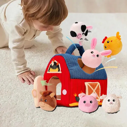 Mzconjunto De Peluches Animales De Granja Navidad Kjmm A