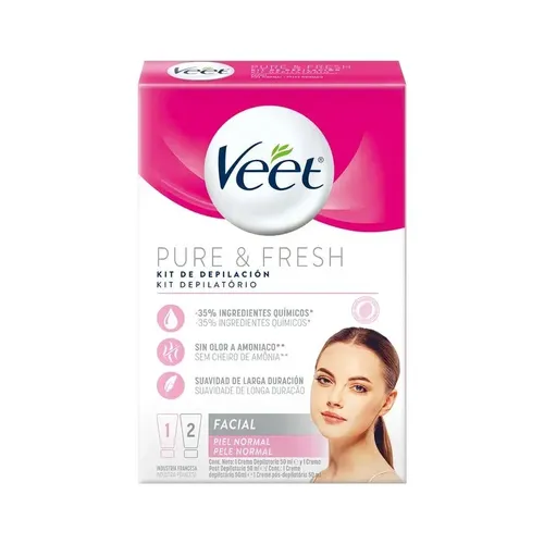 Veet Crema Kit Facial Depilatoria X2 50 Ml