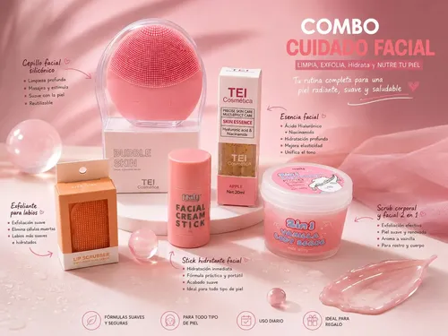 Combo Skincare Mely Exfoliante+cepillo Limpiador+ Mascarilla