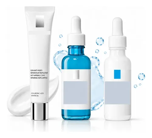 /kit Skincare Sérum Facial Hidratante Reparador Crema Ojos 3
