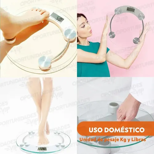 Balanza Personal De Baño De Vidrio, Lcd Digital Hasta 180 Kg