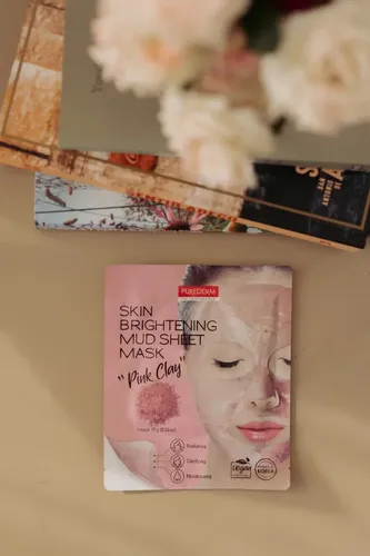 Mascara Purederm Skin Brightening Mud Sheet Mask Pink Clay Tipo De Piel Todo Tipo De Piel