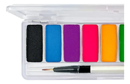 Su Face Body Paint Glow In The Dark Palette Con Color Negro