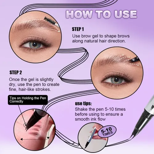 Lápiz Delineador De Cejas Con Gel Impermeable