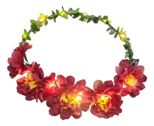 Diadema Con Corona De Flores Para Niñas, Morado Oscuro