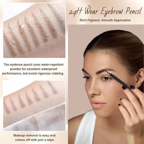 Lápiz Para Cejas Yigumy Retráctil Punta Ultra Fina Marrón