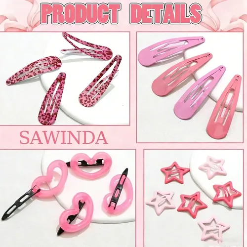Set De Broches Laterales Modernos Love Star De 18 Piezas