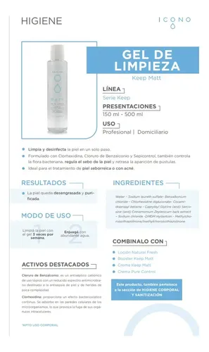 Gel Limpieza 500ml Crema 70g Keep Calm Refresca Kit Icono