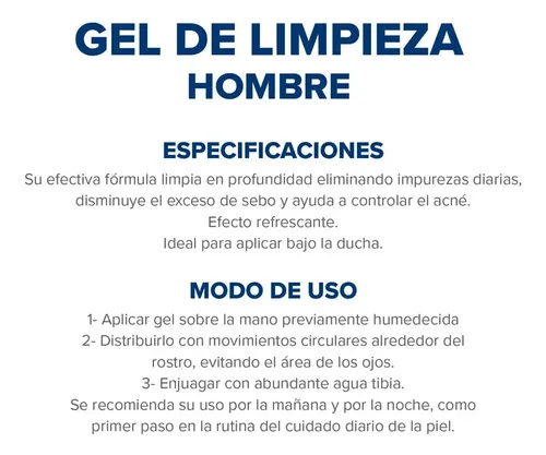 Dermaglós Hombres Gel De Limpieza Facial Piel Mixta A Grasa