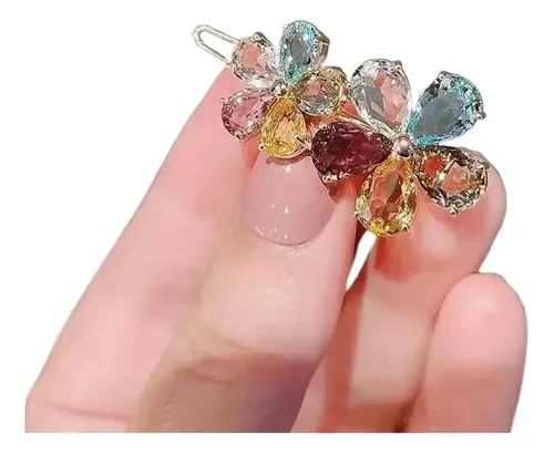 Pinzas Para El Pelo De Cristal Coreano Iridiscente, Pasadore
