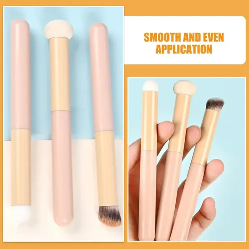Aplicadores De Maquillaje Con Mango De Aluminio 3 Piezas