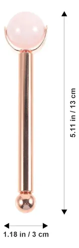 Rodillo Facial Jade Y Cuarzo Rosa Metalizado Para Belleza