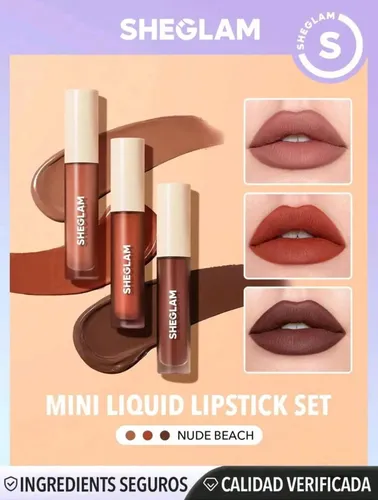 Sheglam Set De Labial Liquido 3 Tonos Mate Allude Color Nude Beach