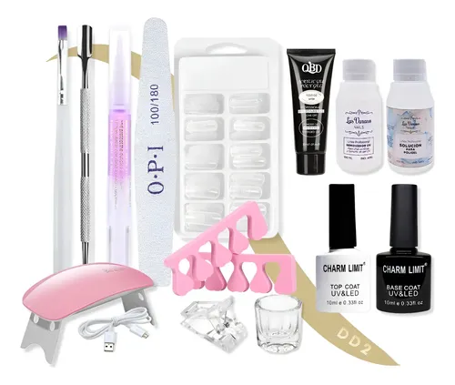 Kit X15 Polygel 30ml Cabina Capsula Pincel Top Base Completo