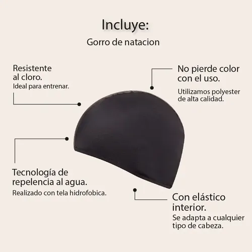Short Natacion Hombre Resistente Cloro Repele Agua Y Gorro