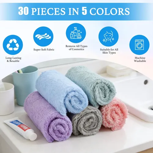 Towel Vermiels, Paquete De 30 Paños De Maquillaje Reutilizab